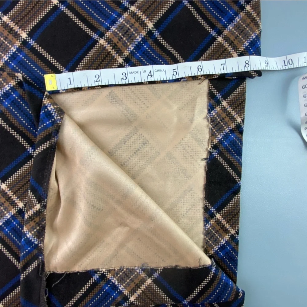 Briggs New York Plaid Brown/Blue/Cream Midi Skirt, 10P